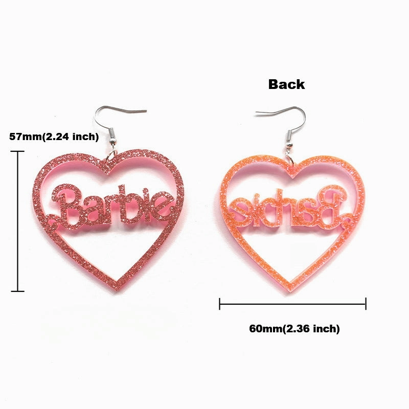 Wholesale Valentine's Day Love Hollow Pink Acrylic Earrings