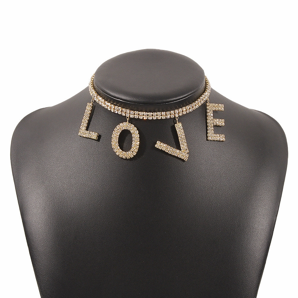 Wholesale Valentine's Day Love Imitation Diamond Necklace