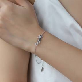 Wholesale Valentine's Day LOVE Letter Inlaid Zirconium Love Bracelet