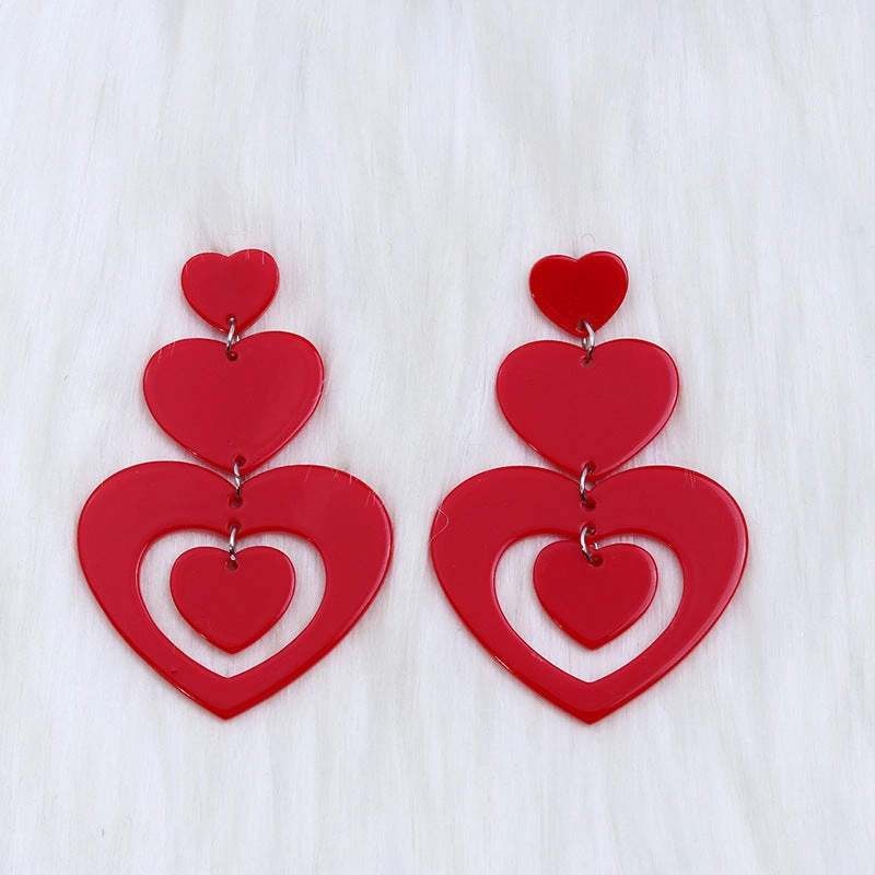 Wholesale Valentine's Day Love Splicing Acrylic Earrings