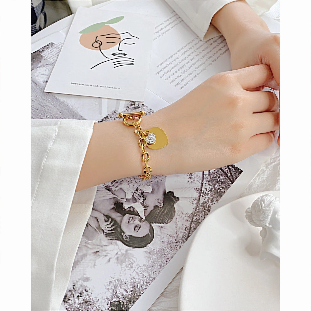 Wholesale Valentine's Day Love Titanium Steel OT Buckle Bracelet