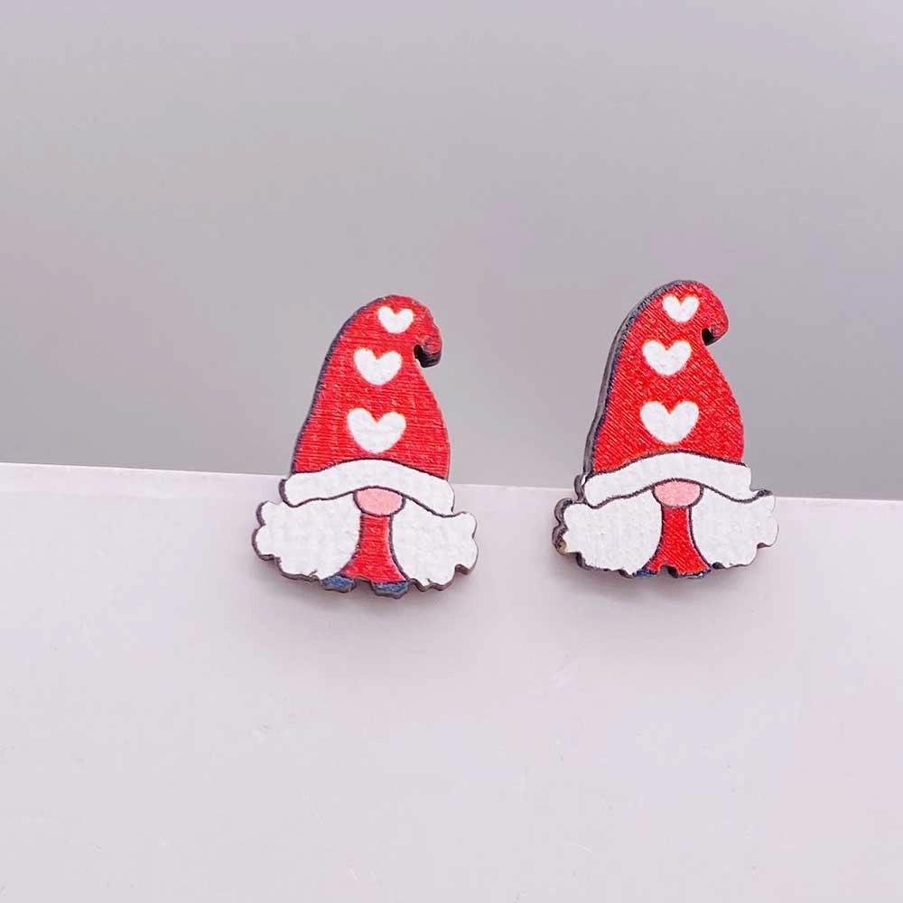 Wholesale Valentine's Day Pink Envelope Dwarf Rose Wooden Earrings