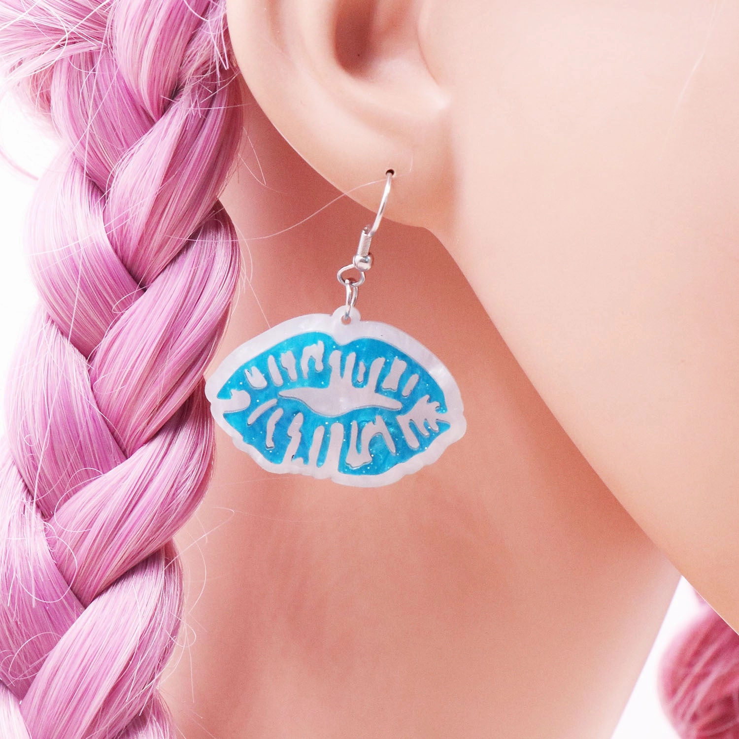 Wholesale Valentine's Day Red Lips Acrylic Earrings