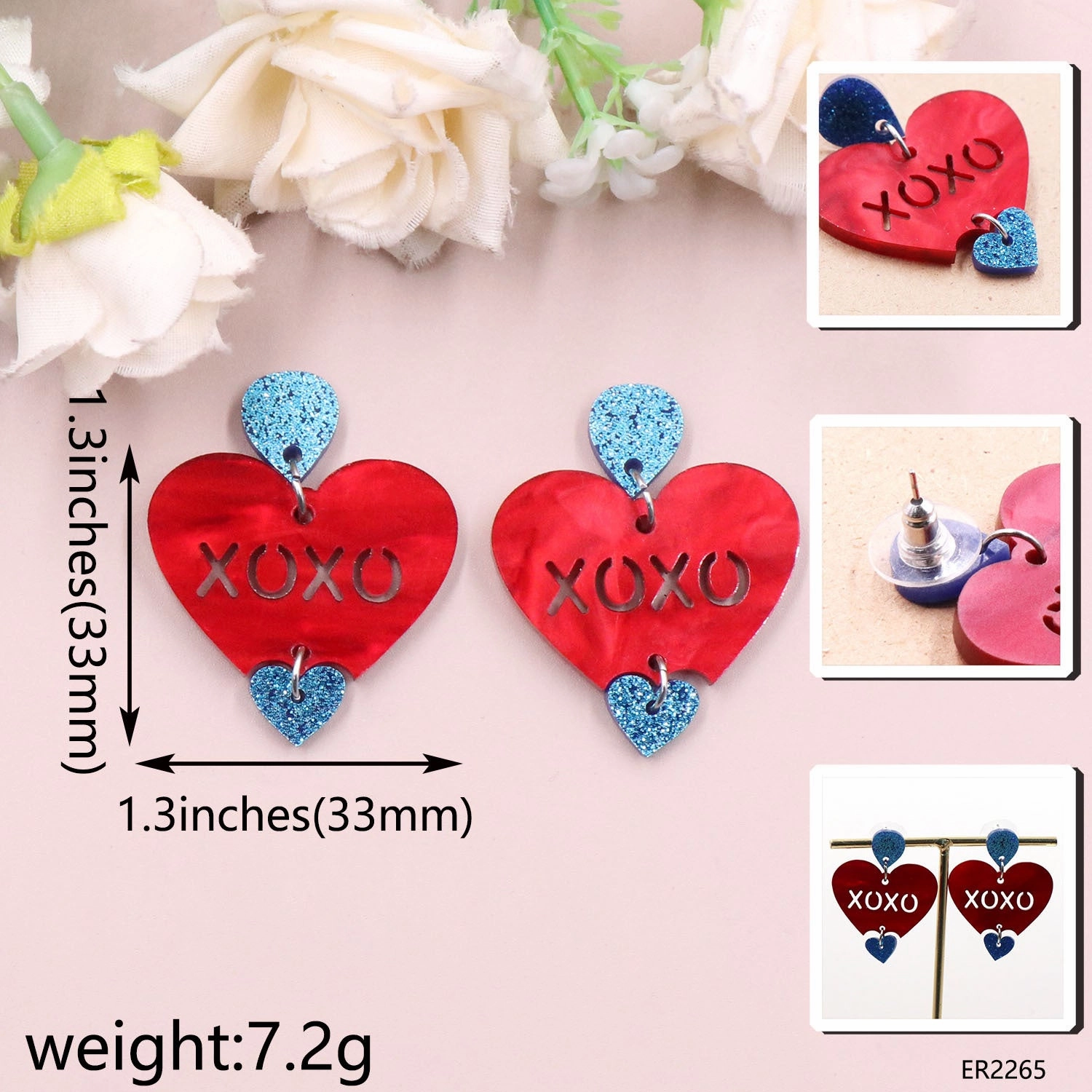 Wholesale Valentine's Day Red Love Letters Acrylic Earrings