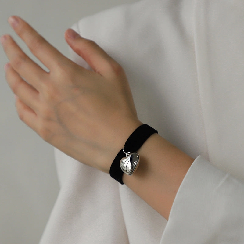 Wholesale Valentine's Day Series Stretch Velvet Wide Band Love Bracelet