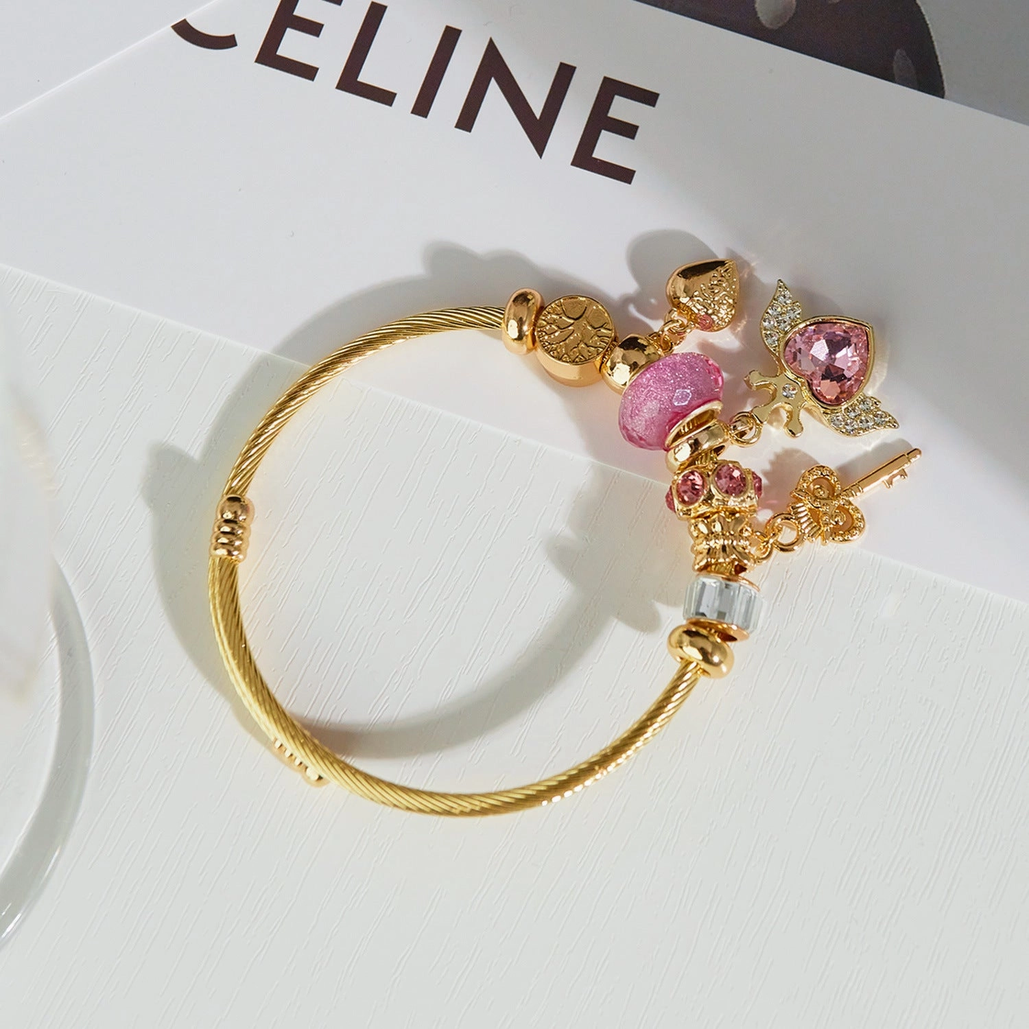 Wholesale Valentine's Day Stainless Steel Angel Wings Love Bracelet