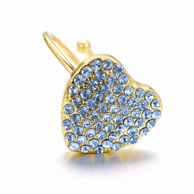 Wholesale Valentine's Day Stainless Steel Full Diamond Heart Zirconia Adjustable Ring