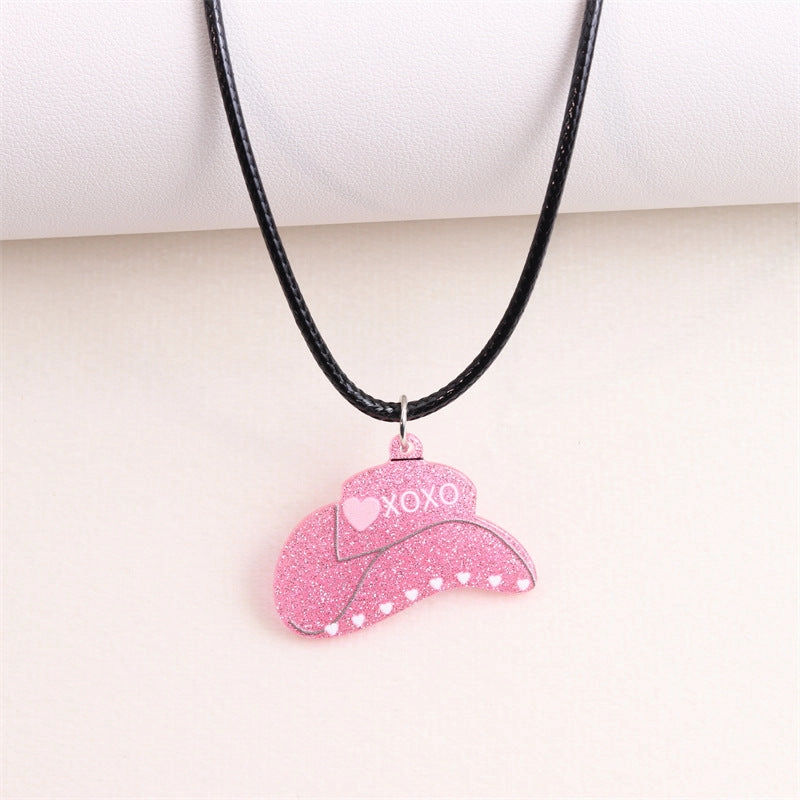 Wholesale Valentine's Day Sweater Hat Acrylic Necklace