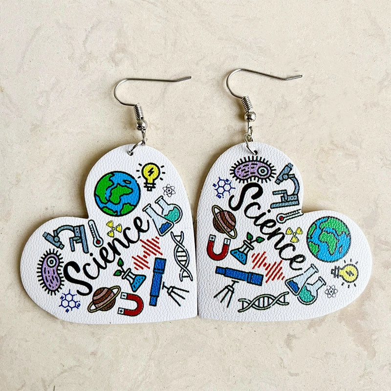 Wholesale Valentine's Day Teacher's Day Popular Heart Shape Leather Earrings