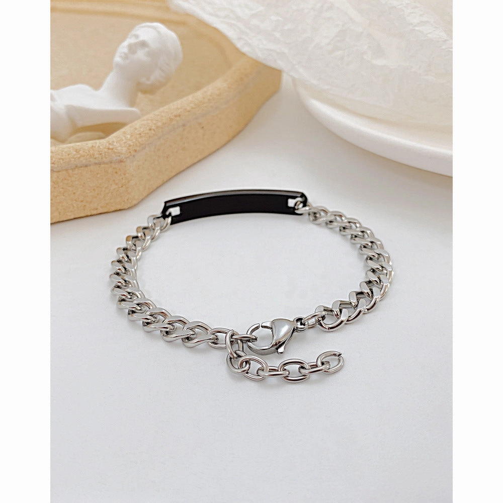 Wholesale Valentine's Day Zircon Titanium Steel Bracelet