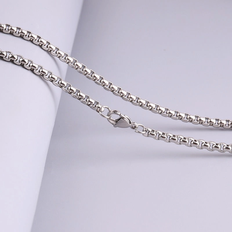 Wholesale Versatile DIY Stainless Steel 18k Gold Plated Chain Bar Titanium Steel Square Pearl Necklaces
