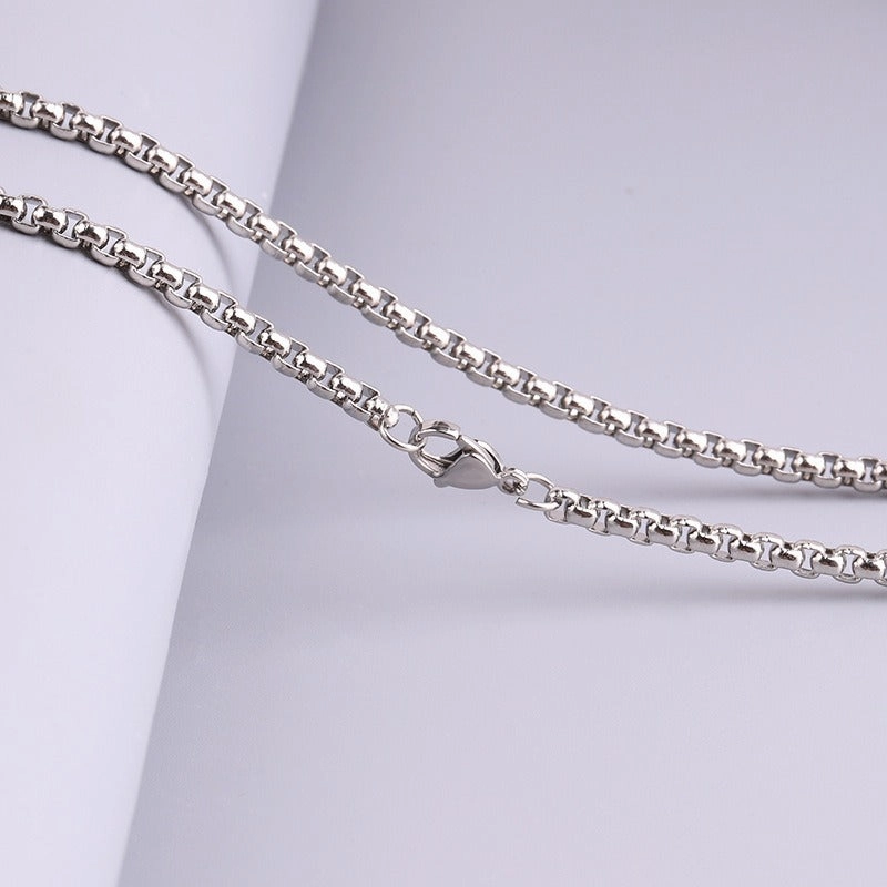 Wholesale Versatile DIY Stainless Steel 18k Gold Plated Chain Bar Titanium Steel Square Pearl Necklaces