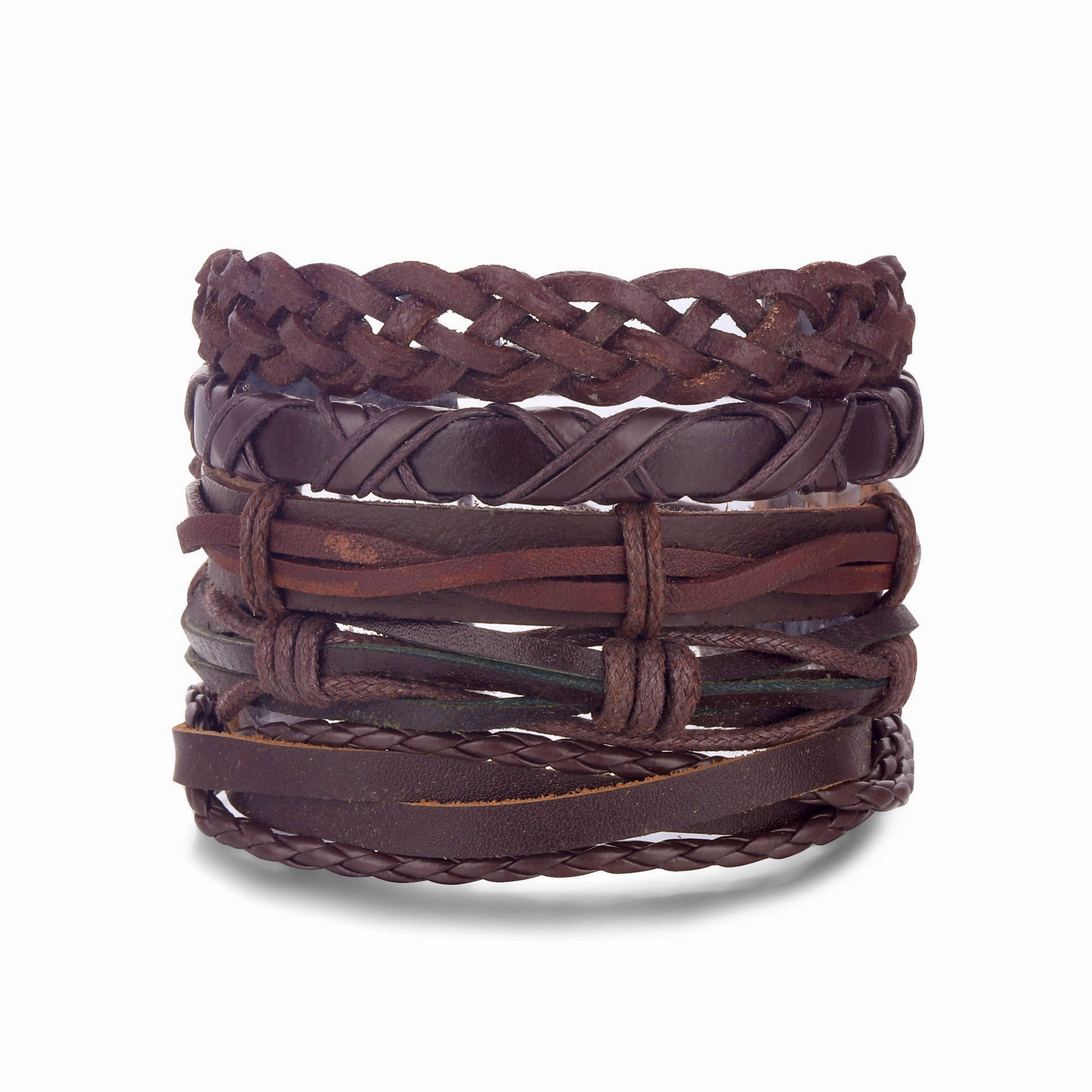 Wholesale Vintage Batman Braided Handmade Beads Multi-Layered Leather Bracelet