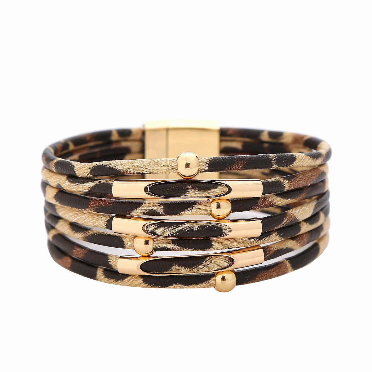 Wholesale Vintage Bohemian Crystal Feather Braided Leather Bracelet