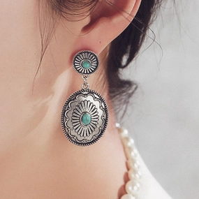 Wholesale Vintage Bohemian Ethnic-inspired Turquoise Earrings