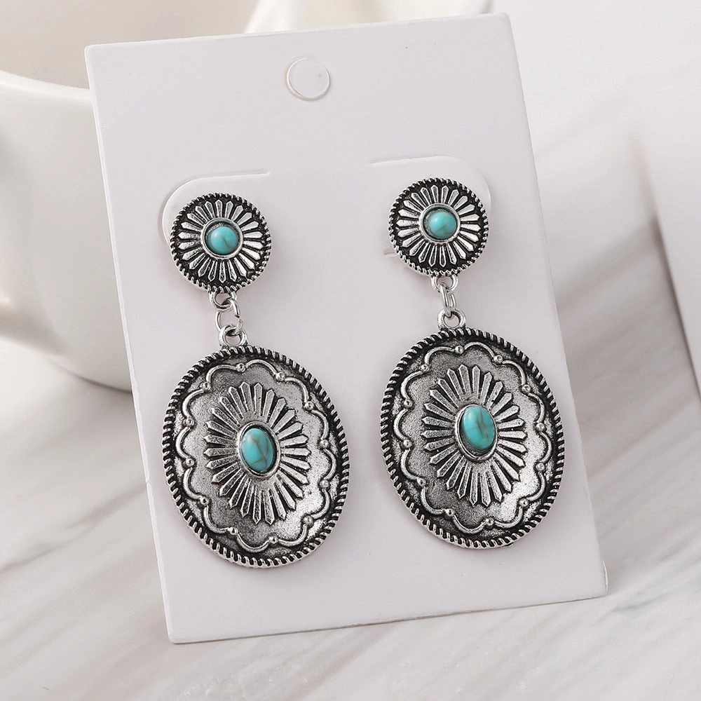 Wholesale Vintage Bohemian Ethnic-inspired Turquoise Earrings