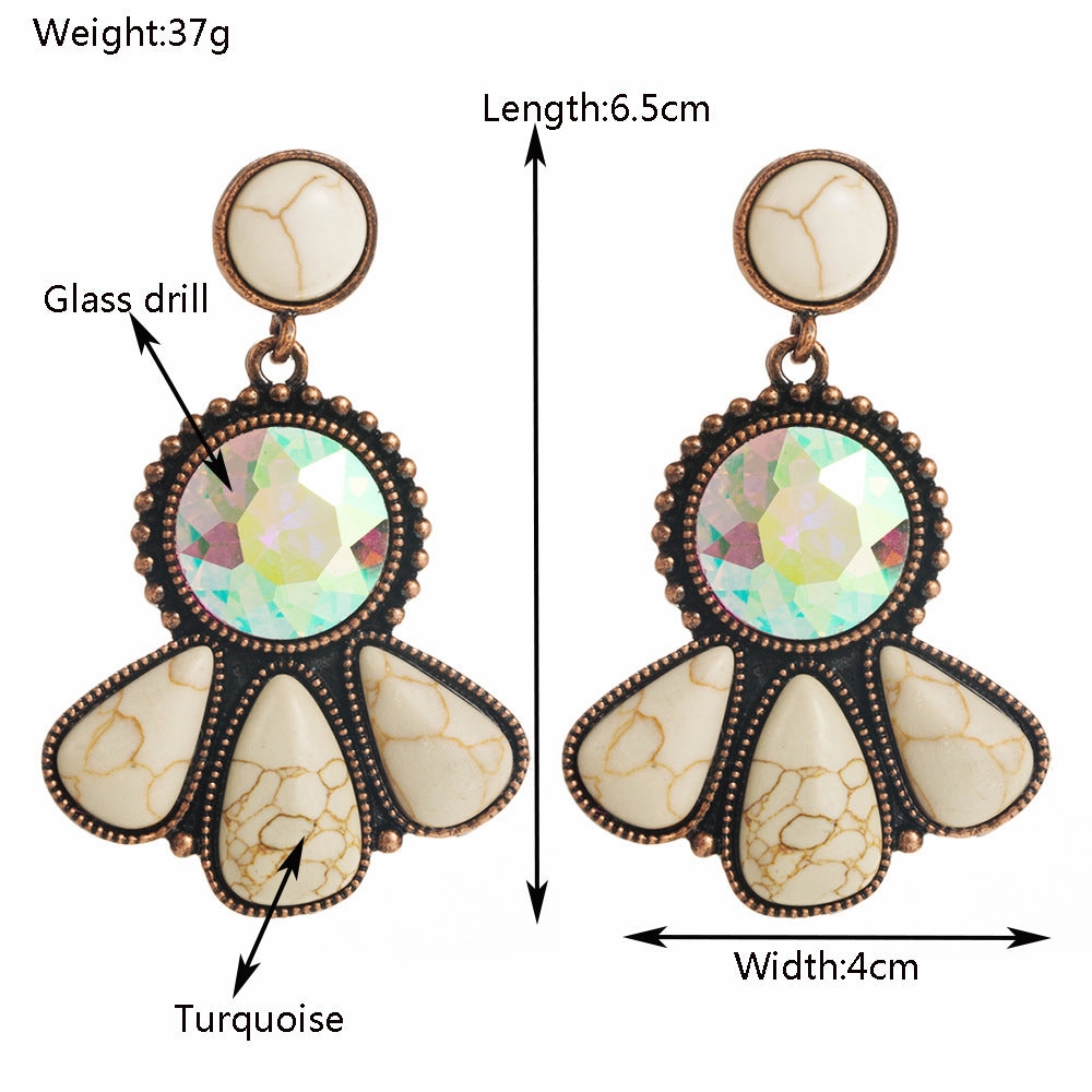 Wholesale Vintage Bohemian Turquoise Stud Earrings