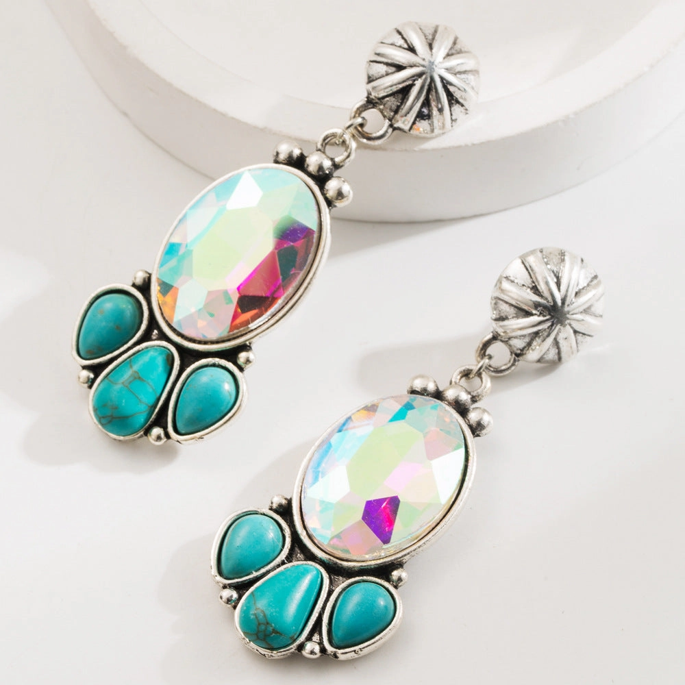 Wholesale Vintage Bohemian Turquoise Stud Earrings