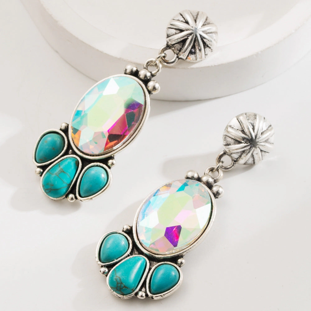 Wholesale Vintage Bohemian Turquoise Stud Earrings