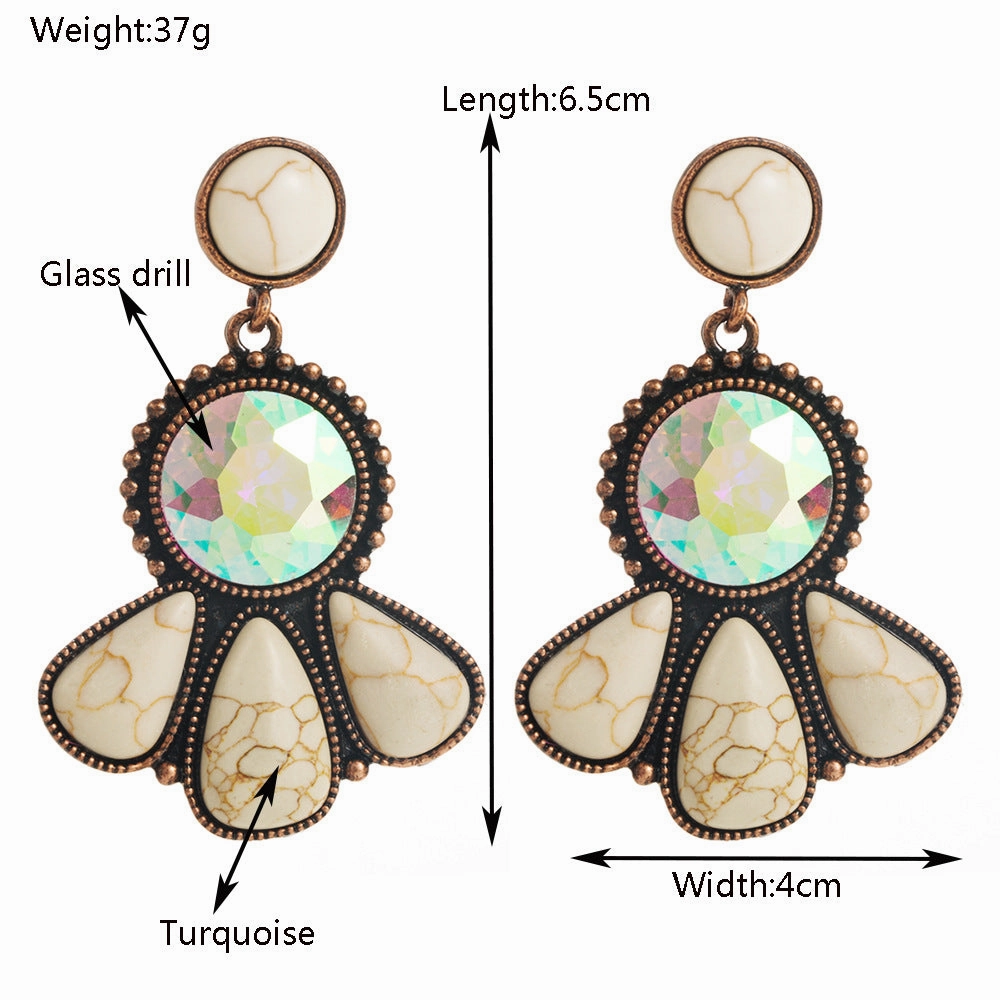 Wholesale Vintage Bohemian Turquoise Stud Earrings
