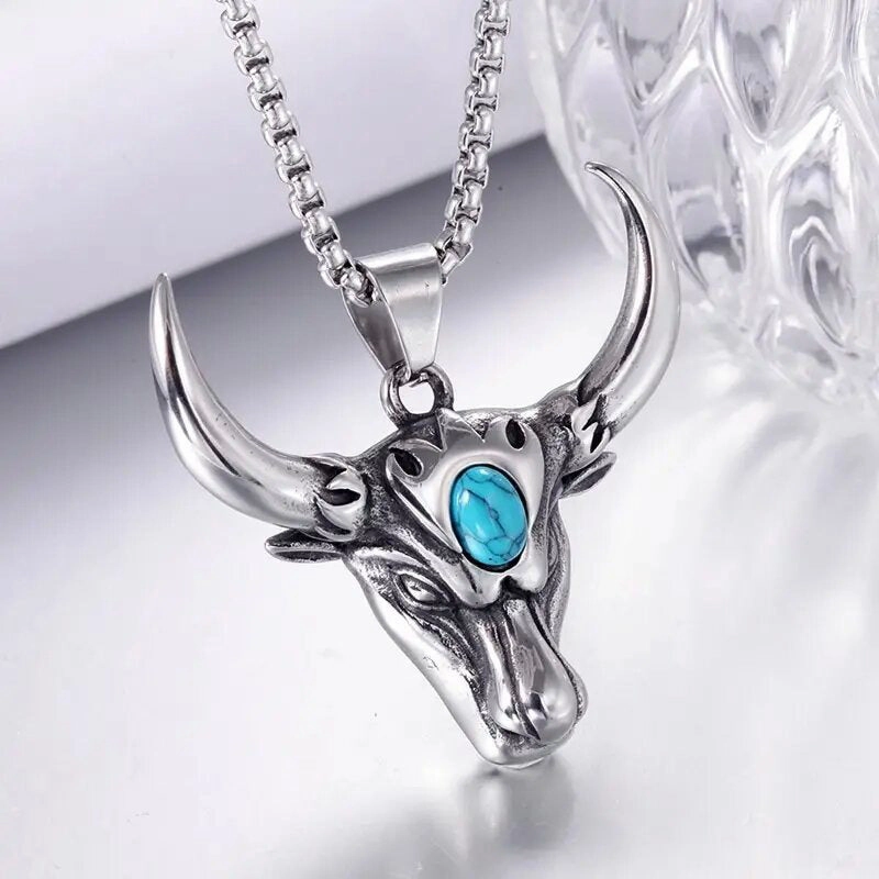 Wholesale Vintage Bull Head Necklace