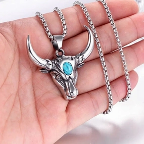 Wholesale Vintage Bull Head Necklace