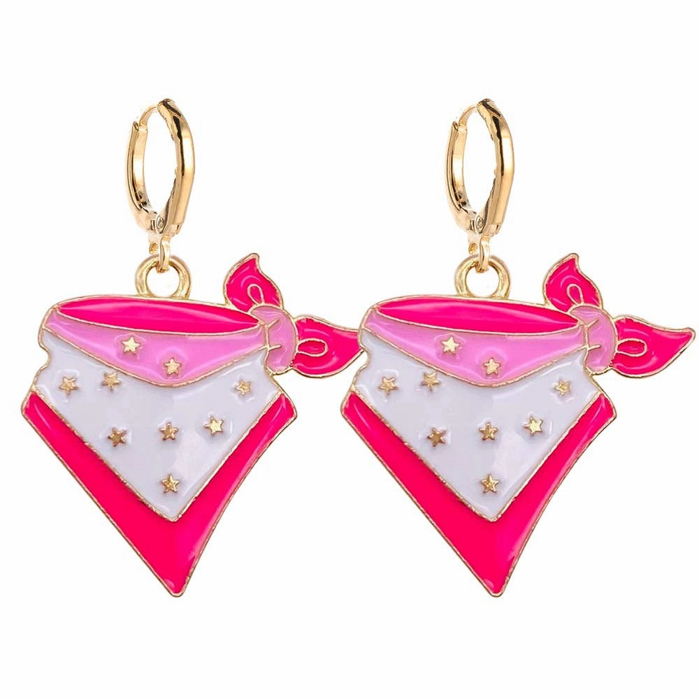 Wholesale Vintage Bull Head Pink Hat Cowboy Boots Earrings
