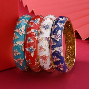 Wholesale Vintage Butterfly Hollow Enamel Bracelet