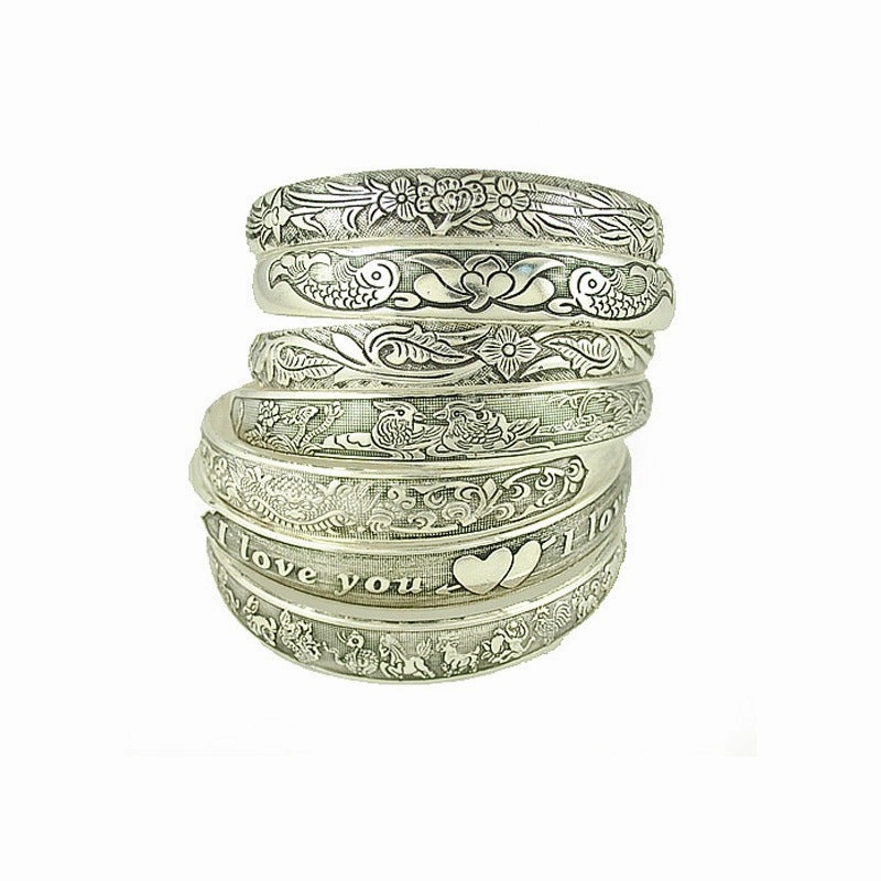 Wholesale Vintage Carved Opening Ethnic Style Bracelets