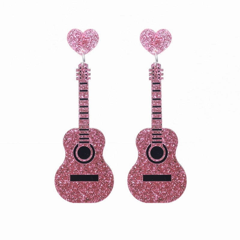 Wholesale Vintage Classical Guitar Acrylic Ear Studs
