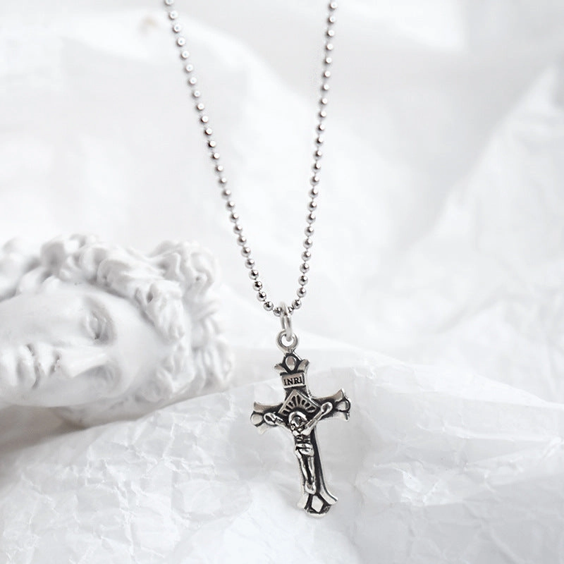 Wholesale Vintage Cross 925 Sterling Silver Clavicle Necklace