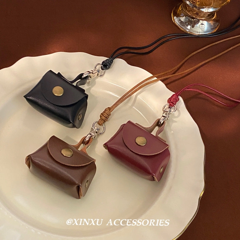 Wholesale Vintage cute leather coin purse necklace