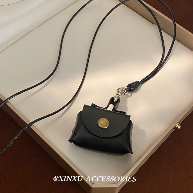 Wholesale Vintage cute leather coin purse necklace