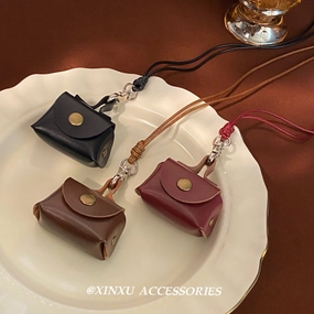 Wholesale Vintage cute leather coin purse necklace
