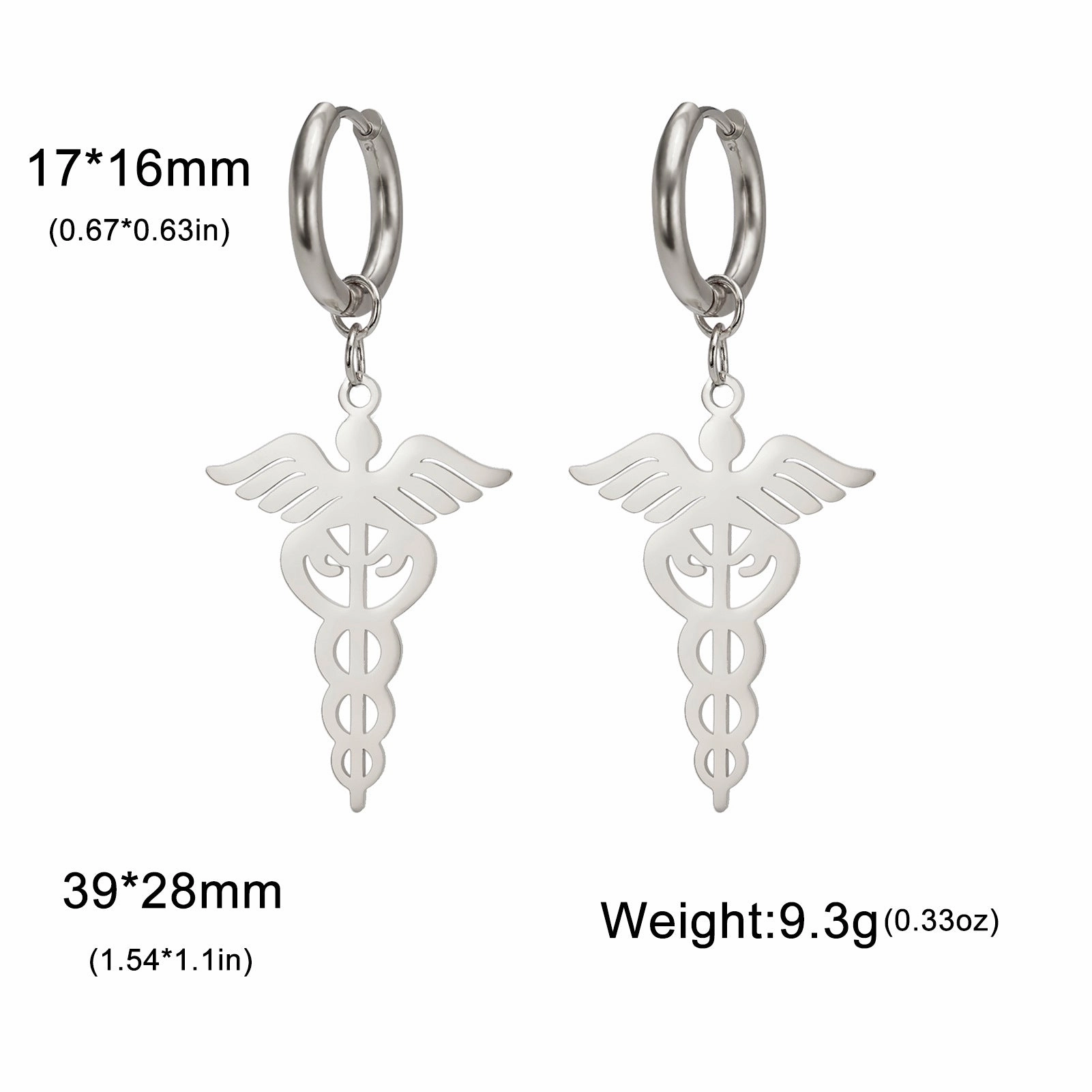 Wholesale Vintage ear hook 304 stainless steel scepter pendant earrings