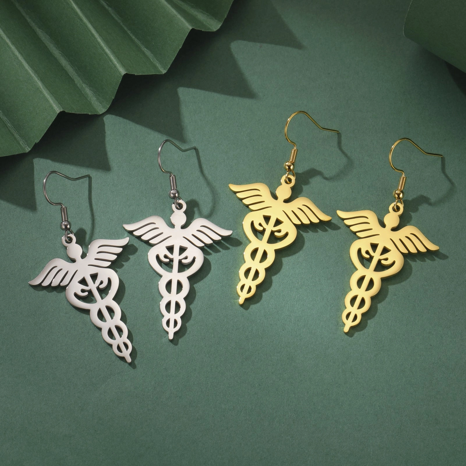 Wholesale Vintage ear hook 304 stainless steel scepter pendant earrings