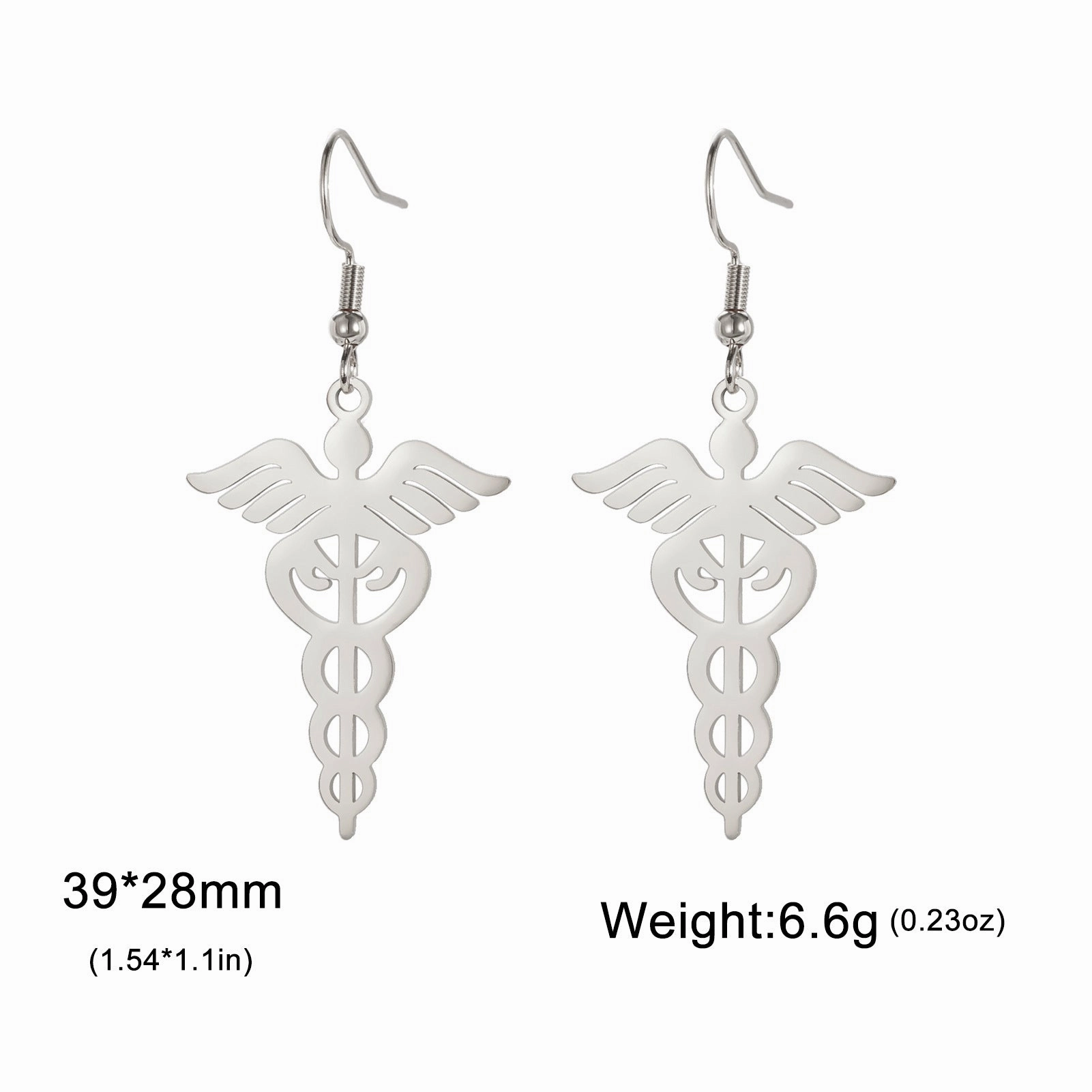Wholesale Vintage ear hook 304 stainless steel scepter pendant earrings