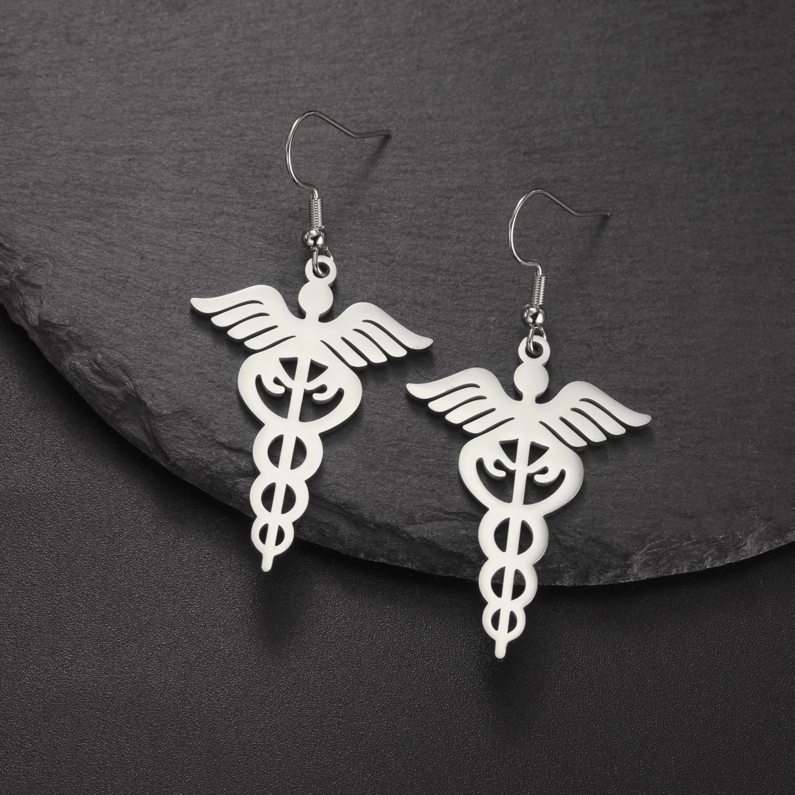Wholesale Vintage ear hook 304 stainless steel scepter pendant earrings