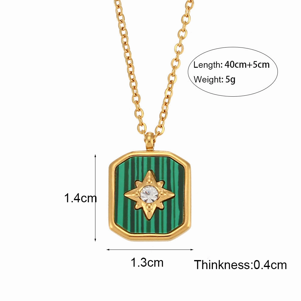 Wholesale Vintage Eight-pointed Star Acrylic Shell Square Necklace