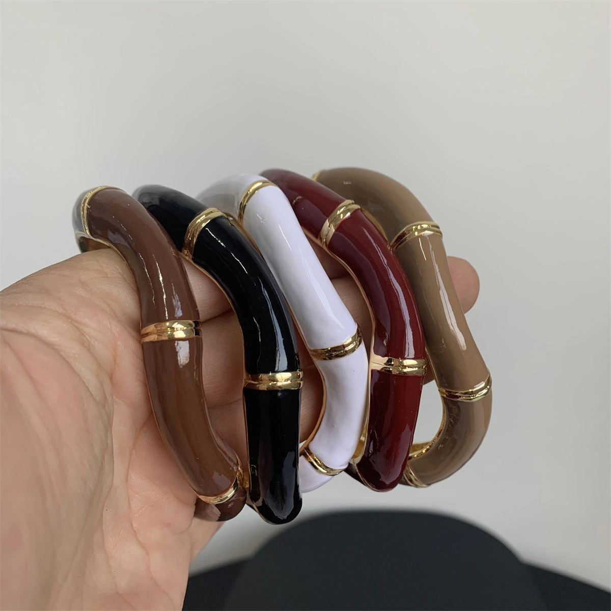 Wholesale Vintage enamel oil drip irregular wave open bracelet