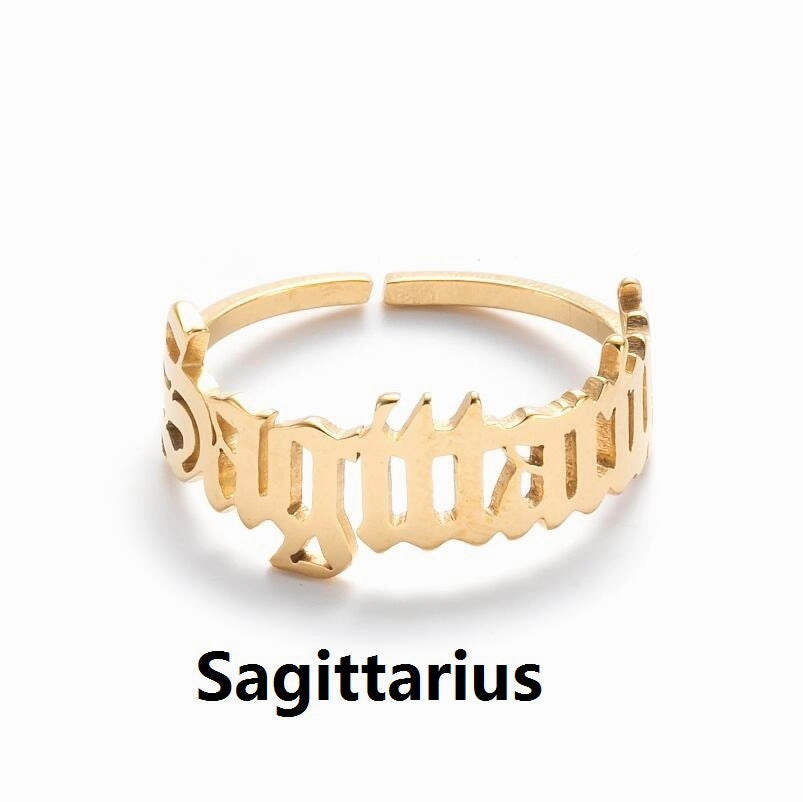Wholesale Vintage English Alphabet Stainless Steel Rings