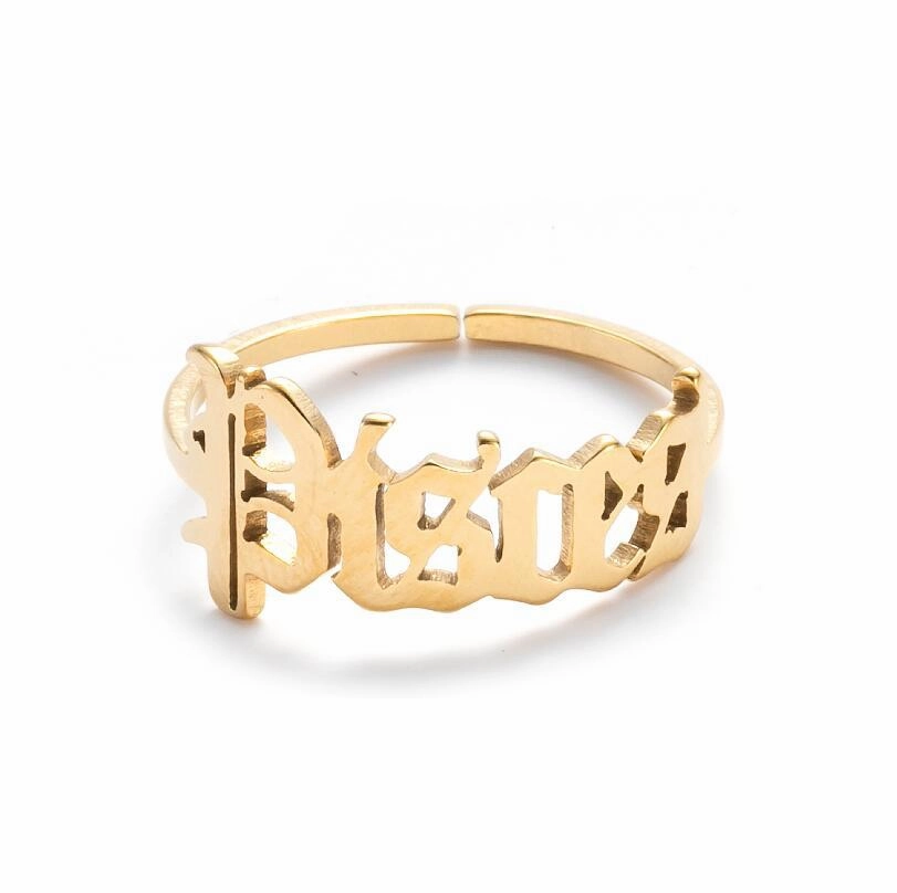 Wholesale Vintage English Alphabet Stainless Steel Rings