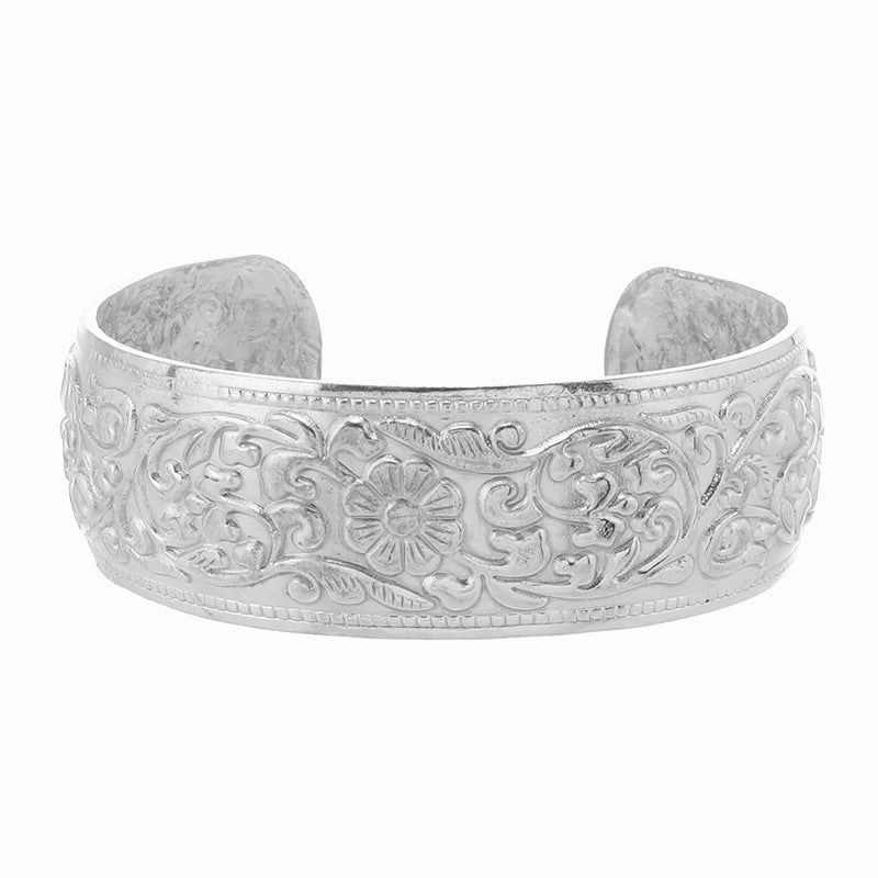 Wholesale Vintage Ethnic Style Miao Silver Bracelet