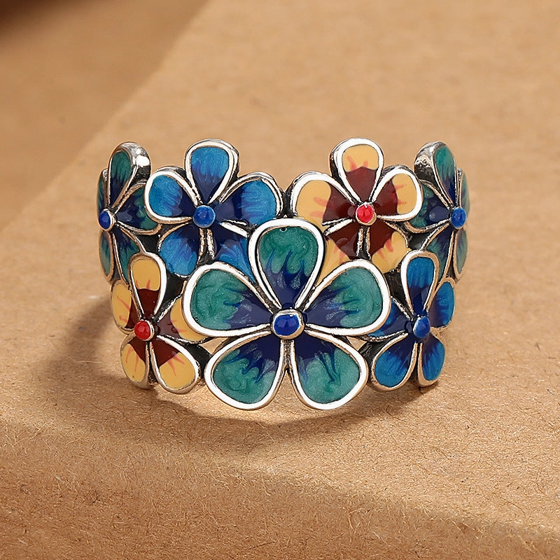 Wholesale Vintage Flower Adjustable Ring