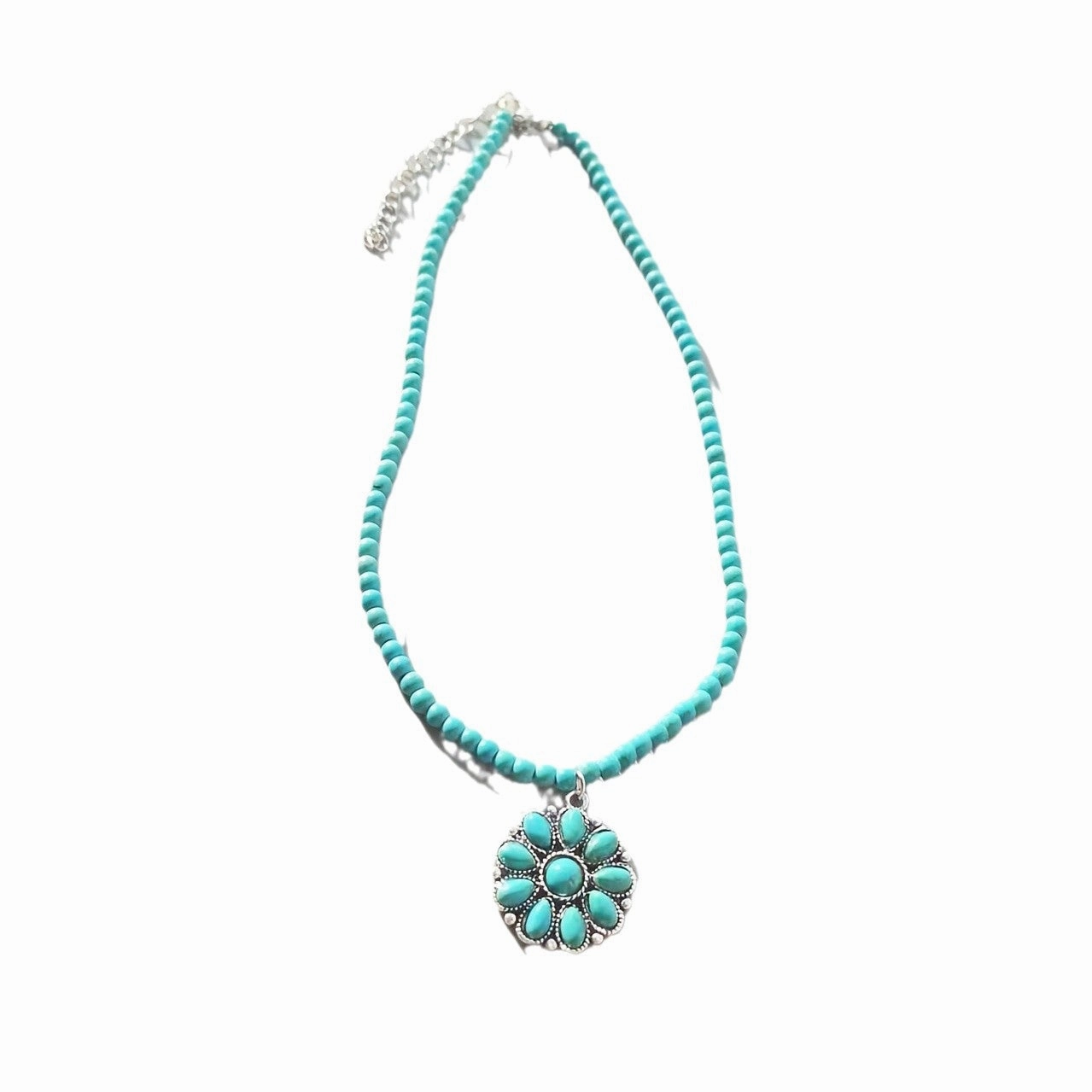 Wholesale Vintage Flower Western Style Exaggerated Turquoise Necklace