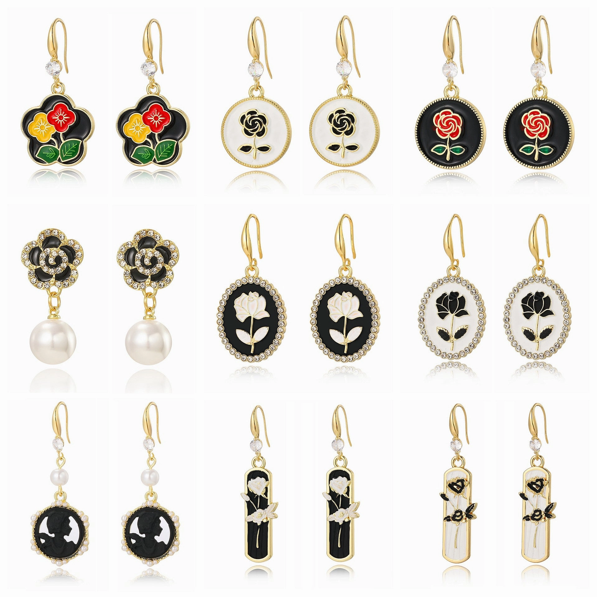 Wholesale Vintage French Rose Earrings