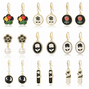 Wholesale Vintage French Rose Earrings