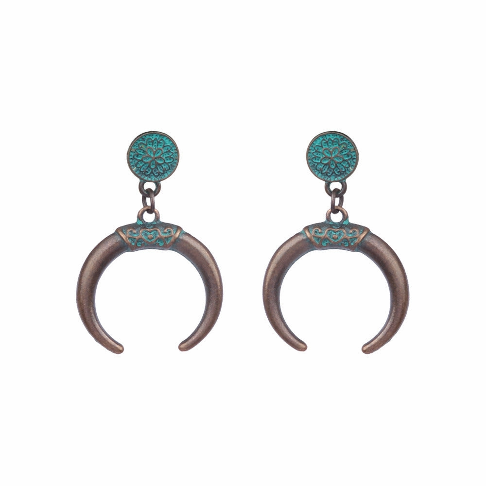 Wholesale Vintage Geometric Turquoise Tassel Earrings