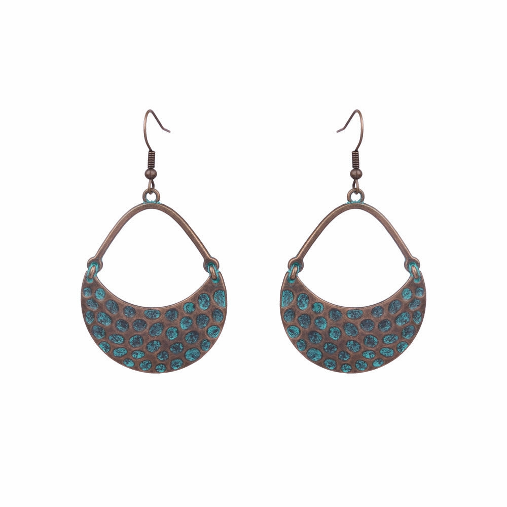 Wholesale Vintage Geometric Turquoise Tassel Earrings