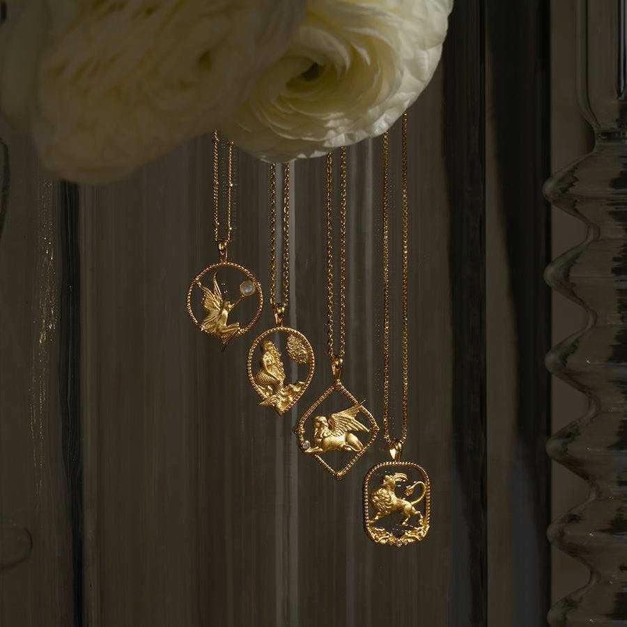 Wholesale Vintage Greek Goddess Gold Plated Copper Necklaces